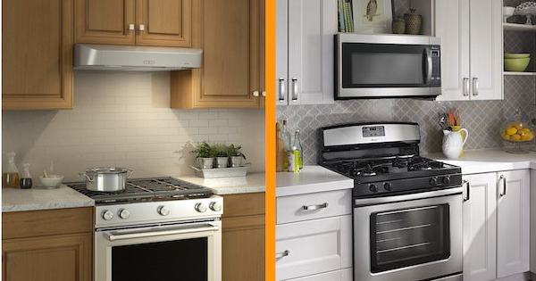 Stove hood with deals microwave